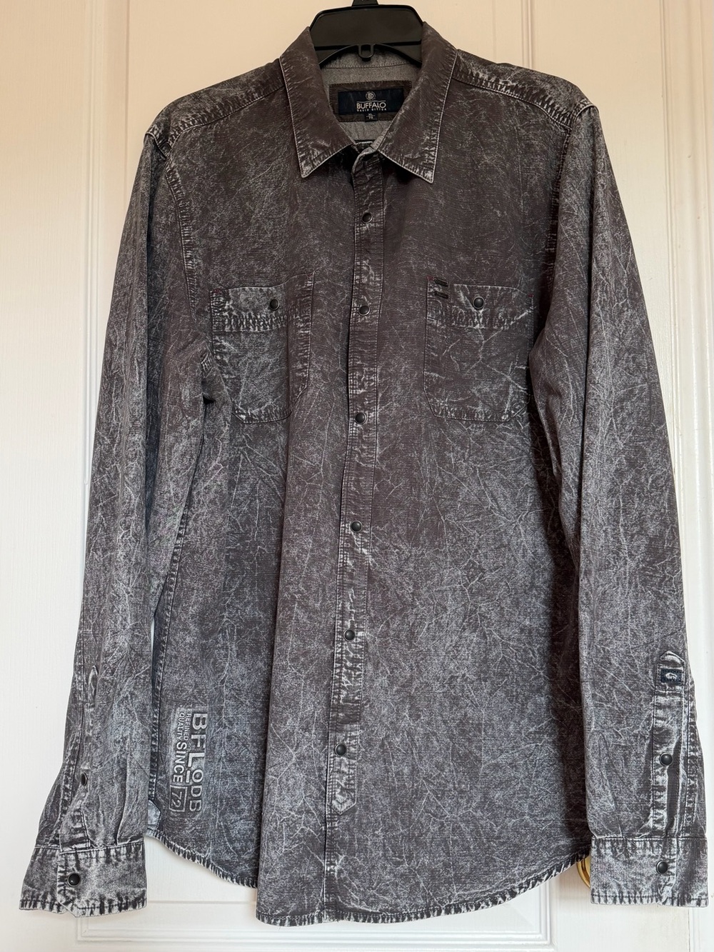 Men’s Buffalo David Bitton Distressed Look Dark Grey XL Shirt BRAND NEW